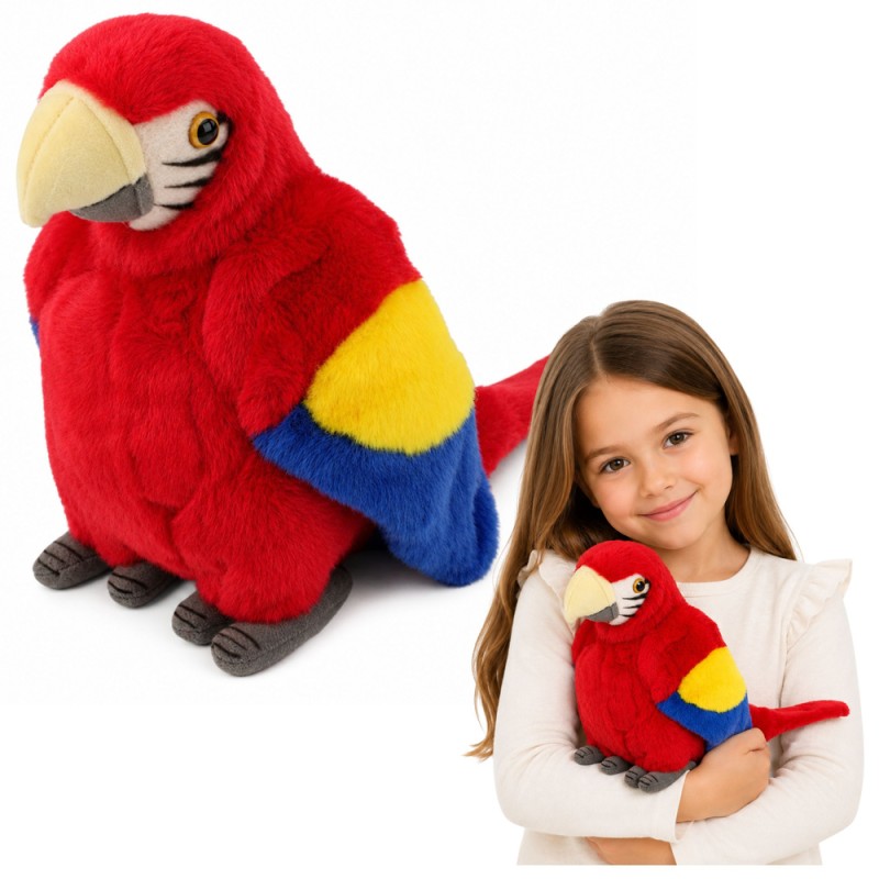 Papagoi Kaisumänguasi Punane 24 cm