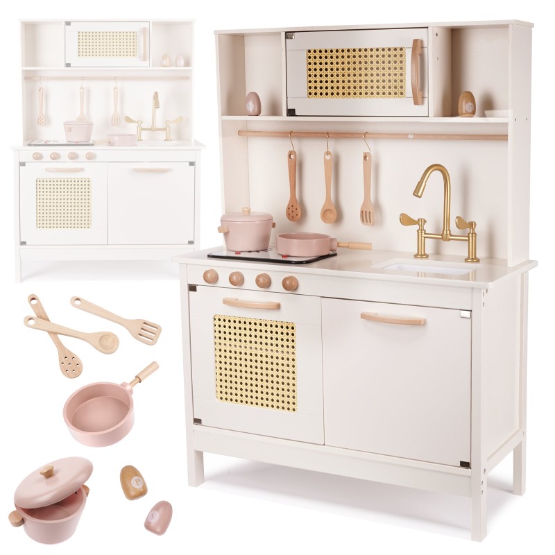 Laste retro MDF puidust köök BOHO aksessuaaridega