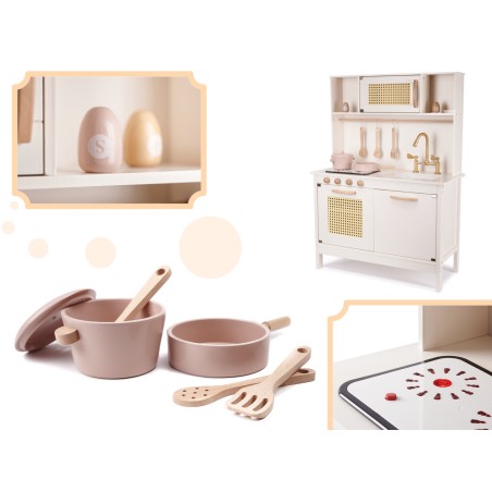 Laste retro MDF puidust köök BOHO aksessuaaridega
