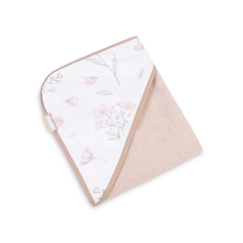 Beebi vannirätik frotee 100X100 cm LUVI FLORI DUSTY ROOSA