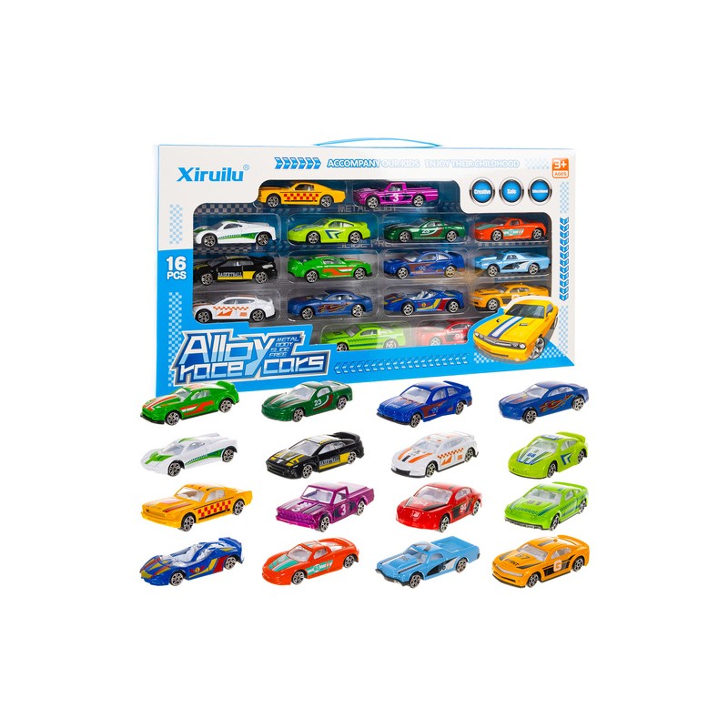 Värvilised autod/vedrud 1:64 - 16 tk. 