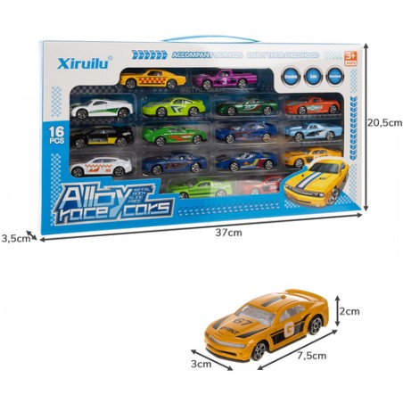 Värvilised autod/vedrud 1:64 - 16 tk. 