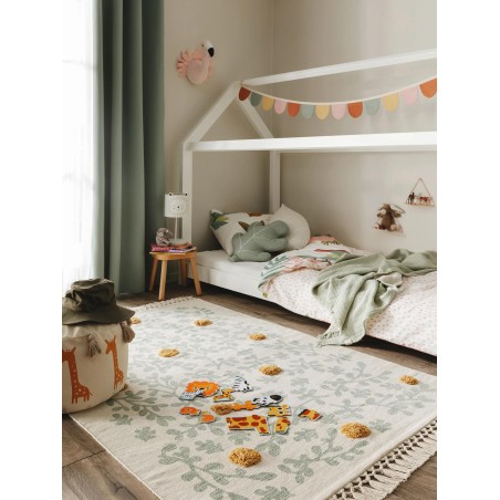 Lastetoa vaip Hana kreem/roheline 90x130 cm
