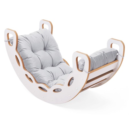 Small Rocker 4-in-1 kiik + ronimissein/liumägi + padi (samethall), valge