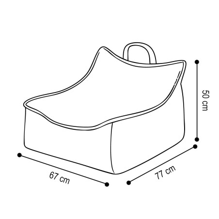 Puffy Square tugitool kott-tool, 77x67x50, sinine, premium velvet