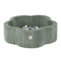 Flower pallimeri , 95x30, roheline, premium velvet, 200 palli: pärl, pärlmünt, hõbe