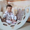 PLUSH NEST Small Rocker 4-in-1 jalas + ronimissein/liumägi + padi (tumehall Velvet), valge