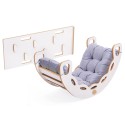 PLUSH NEST Small Rocker 4-in-1 jalas + ronimissein/liumägi + padi (tumehall Velvet), valge