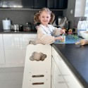 Laste köögiabiline, abitool, Kitchen Helper, 3 taset, valge, pilv, puidust