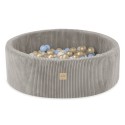 Pallipallimeri , beež, ümmargune, premium velvet, 90x30, 200 palli: pärl, sinine, kuld