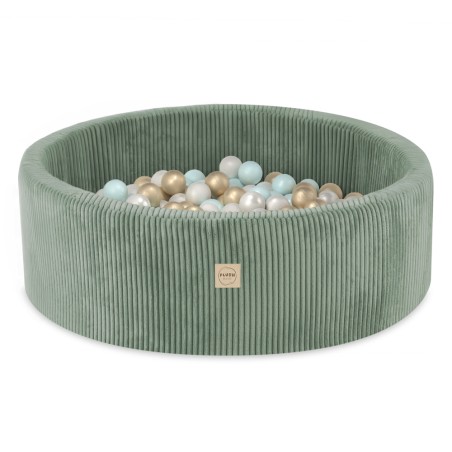  Pallipallimeri , roheline, ümmargune, velvet, 90x30, 200 palli: pärl, pärlmünt, kuld