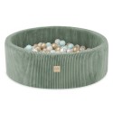  Pallipallimeri , roheline, ümmargune, velvet, 90x30, 200 palli: pärl, pärlmünt, kuld