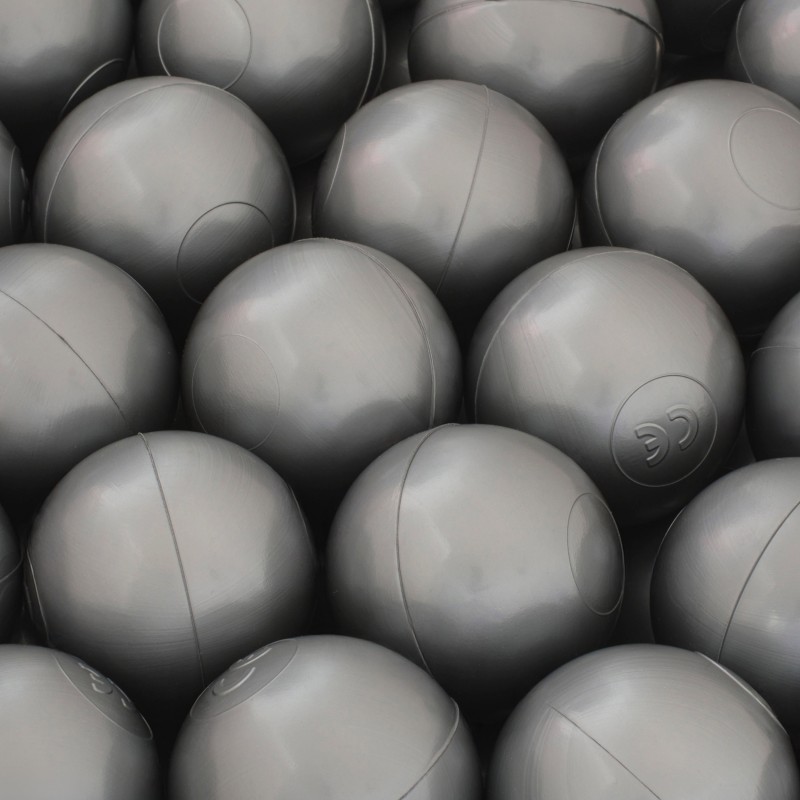 Dry pool balls, 6 cm, set of 200 pcs: silver