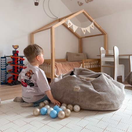 Mänguasjade hoiukott, laste puhv, hall, premium velvet
