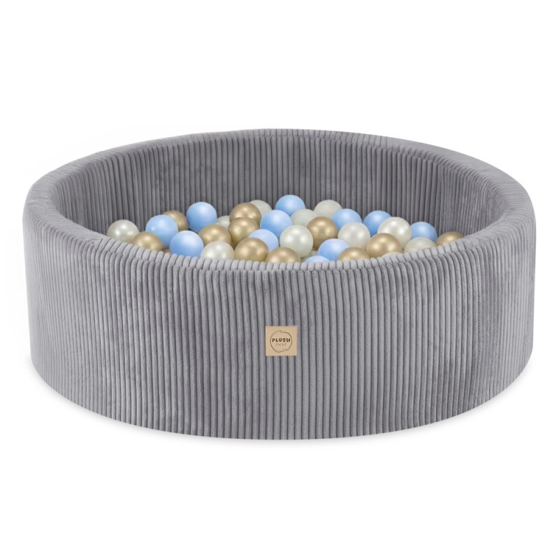 Pallimeri , hall, ümmargune, premium velvet, 90x30, 200 palli: pärl, helesinine, kuld