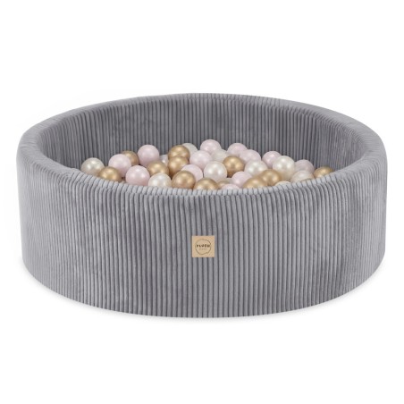 Pallimeri , hall, ümmargune, premium velvet, 90x30, 200 palli: pärl, heleroosa, kuld