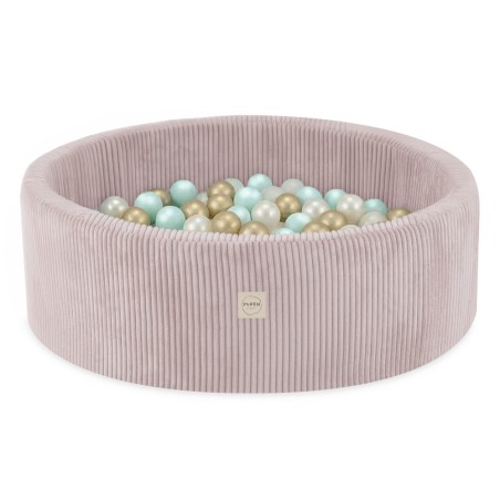 Pallimeri , heleroosa, ümmargune, esmaklassiline velvetist, 90x30, 200 palli: pärl, piparmünt, kuld