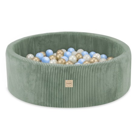 Pallimeri , roheline, ümmargune, premium velvet, 90x30, 200 palli: pärl, helesinine, kuld