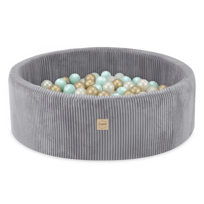 Pallimeri , hall, ümmargune, premium velvet, 90x30, 200 palli: pärl, piparmünt, kuld