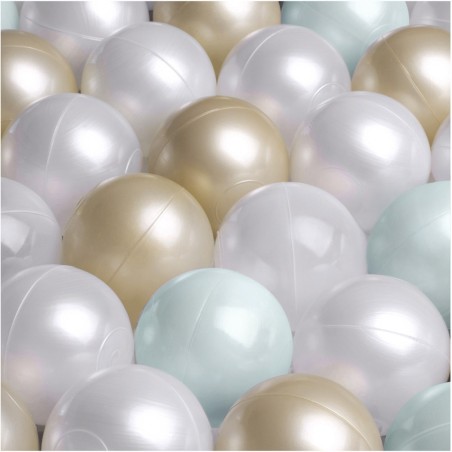 Pallimeri , hall, ümmargune, premium velvet, 90x30, 200 palli: pärl, piparmünt, kuld