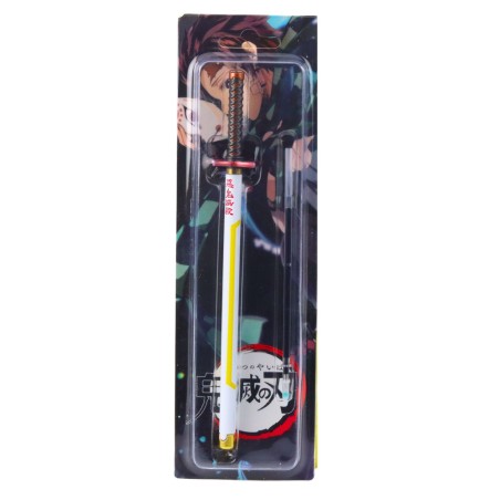 Valge-kollane metallist anime-katana pastapliiats