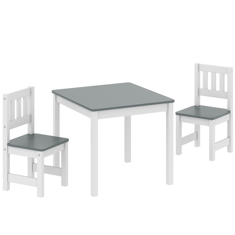 3-osaline laste laud 2 tooliga – 56 × 52 × 48 cm