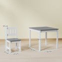3-osaline laste laud 2 tooliga – 56 × 52 × 48 cm