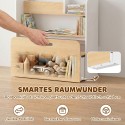 5-ühes lastelaud pingiga, raamaturiiuli ja hoiukastiga