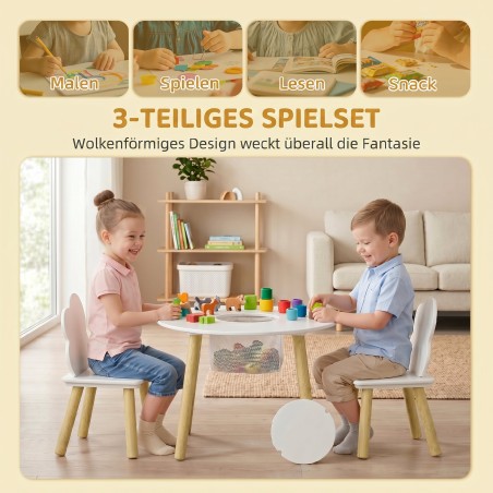 3-osaline laste laud 2 tooliga ja panipaigaga | MIU.ee