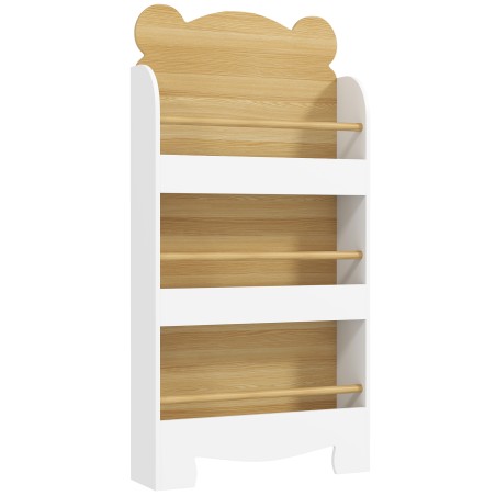 Laste raamaturiiul 3 riiuliga, puit, 55 × 15 × 110 cm, naturaalne puit