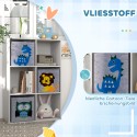 Valge laste hoiuriiul kuubikute ja sahtlitega