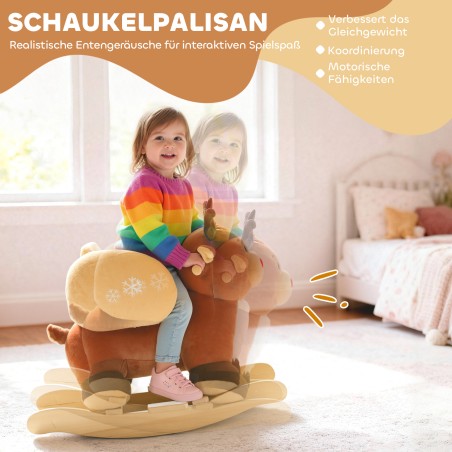 Põhjapõdrakujuline kiikloom hällilauludega