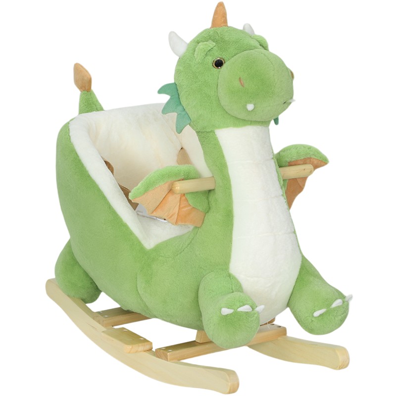 Roheline helidega kiikdinosaurus väikelapsele