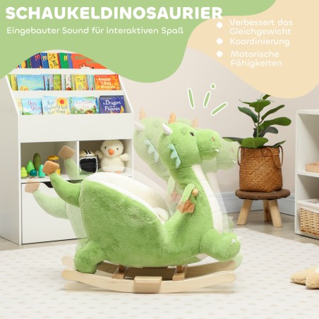 Roheline helidega kiikdinosaurus väikelapsele