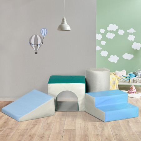 Pehme vahtplastist ronimisklotside komplekt lastele, 4 osa, 150 × 50 × 39 cm
