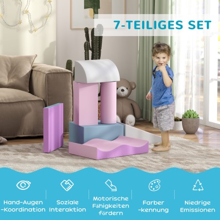 Pehmete vahtplastist ehitusklotside komplekt lastele