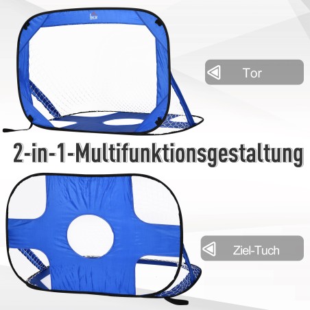 Sinine 2-osaline pop-up-jalgpalliväravate komplekt