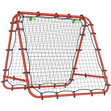Punane reguleeritav jalgpalli tagasilöögivõrk 100 × 68–95 cm
