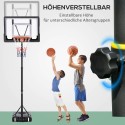 Ratastel reguleeritava kõrgusega korvpallikorv 156–210 cm