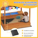 Roheline majakujundusega liivakast päikesevarjuga