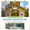 Pruun laste mängumaja 3 akna ja 2 lillekastiga