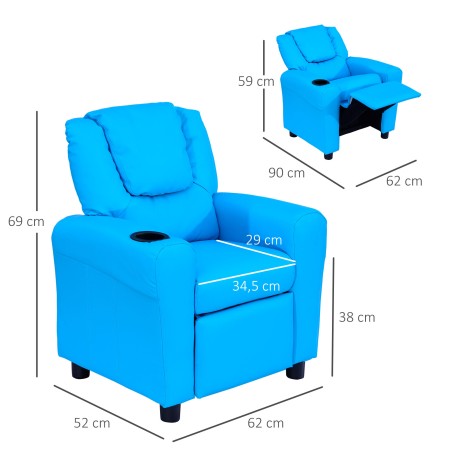 Sinine laste tugitool kallutatava seljatoega
