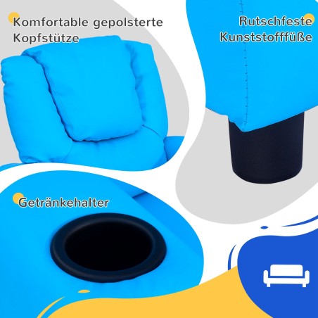 Sinine laste tugitool kallutatava seljatoega