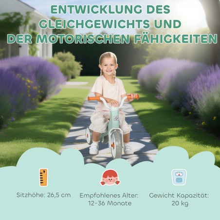 Roheline pedaalideta tasakaaluratas väikelastele