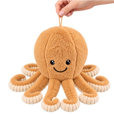 Beež pehme kaheksajalg elastsete kombitsatega, 50 cm