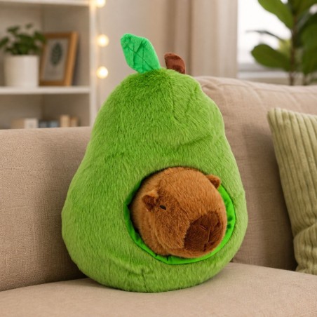 2-in-1 avokaado pehme mänguasi kapibaraga, 25 cm