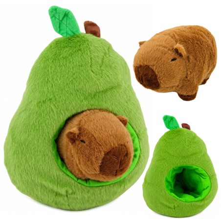 Roheline 2-in-1 pehme avokaado kapibaraga, 35 cm
