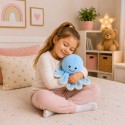 Sinine pehme kaheksajalg elastsete kombitsatega 30 cm