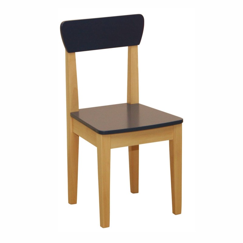 Lastetool puidust, naturaalne sinine, seljatoega