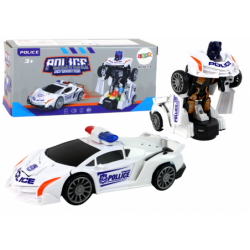 Robotauto politsei valge 2in1 transformatsioon